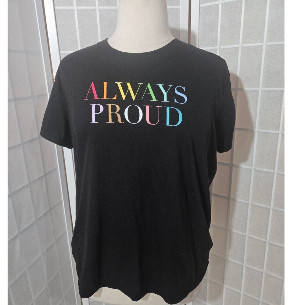 Torrid Black Always Proud Rainbow Print Crew Neck Tee Shirt Top Size: 0X (12)